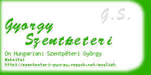 gyorgy szentpeteri business card